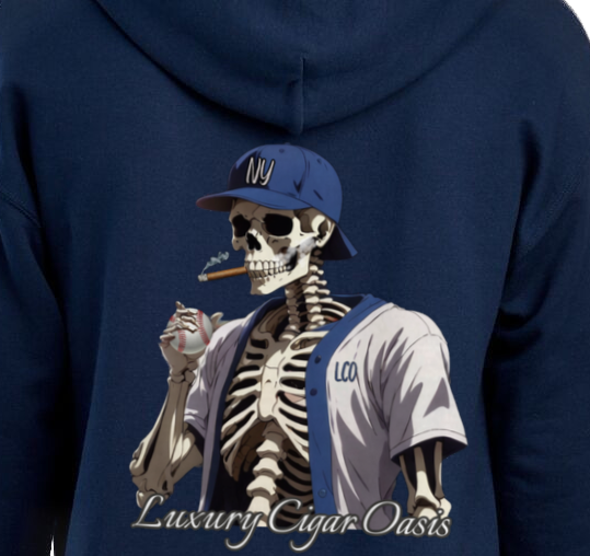LCO White & Blue Baseball Hoodie